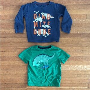 Dino-Mite Dude Kids Shirt Set - Blue and Green